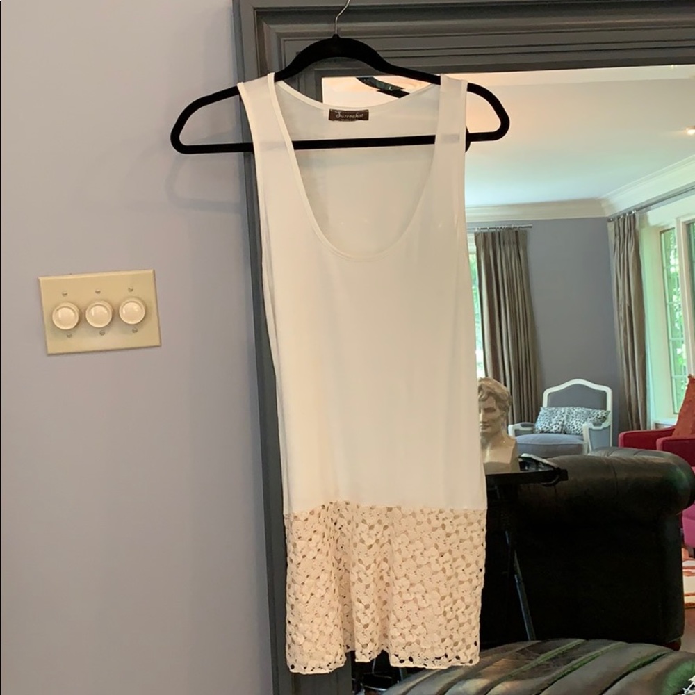 Cream colored tunic with lace bottom